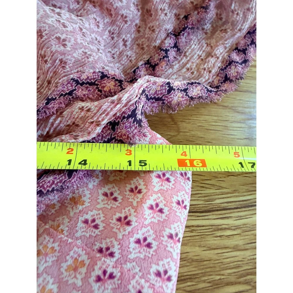 LoveShackFancy Pink Silk Ruffle Asymmetrical Floral Dress Size 2 (Runs Larger) - Picture 6 of 15